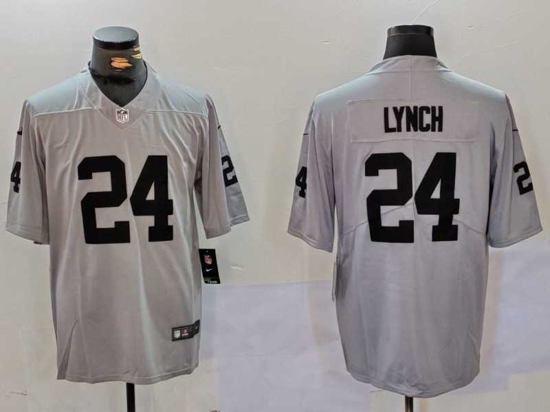 Mens Las Vegas Raiders #24 Marshawn Lynch Grey Vapor Untouchable Limited Stitched Jersey Dzhi